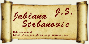 Jablana Štrbanović vizit kartica